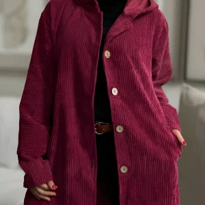 ANIKA™ | Veste en velours côtelé décontractée avec capuche