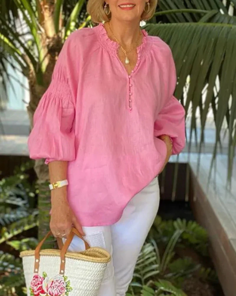 ABORE - BLOUSE DÉCONTRACTÉE EN COTON & LIN – Image 2