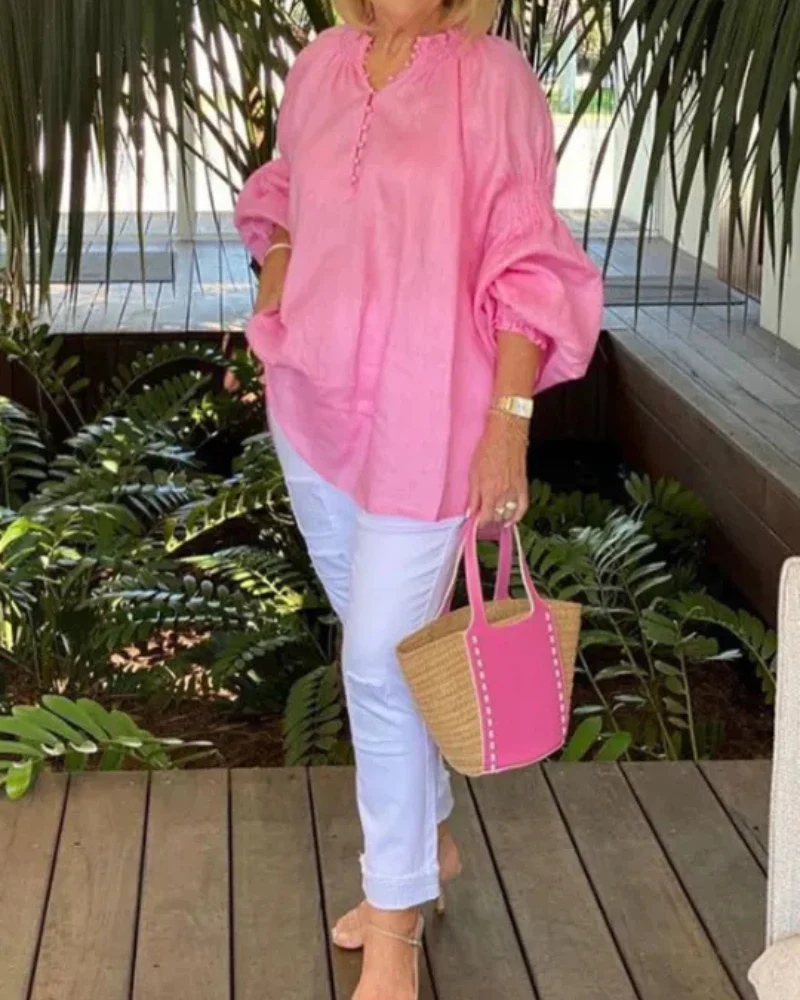 ABORE - BLOUSE DÉCONTRACTÉE EN COTON & LIN – Image 3