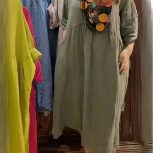 MANDIRA – Robe en Coton et Lin