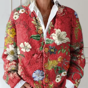 Apolline™ | Cardigan Fleuri Boutonné