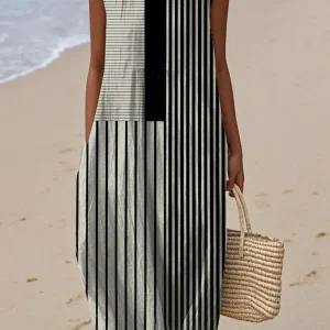 Elise | Robe Lignes Monochromes