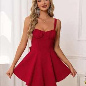 Robe Plissée Bordeaux
