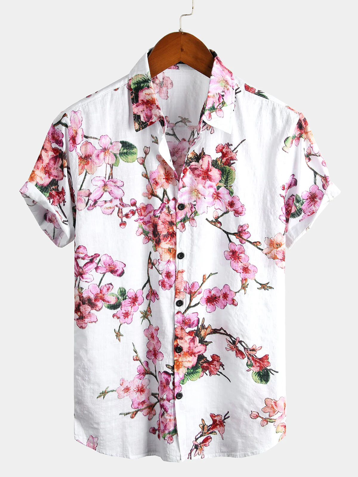 Chemise à manches courtes à imprimé floral pour hommes – Image 5