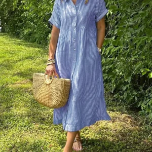 ANOREA - ROBE RAYÉE ÉLÉGANTE