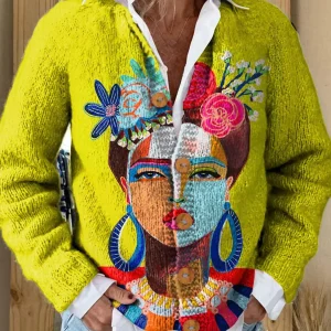 Fréda™ | Cardigan Portrait Peint