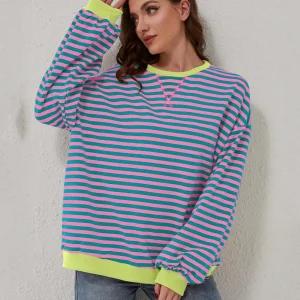 LUA - SWEAT À MANCHES LONGUES À RAYURES OVERSIZE