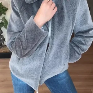 BERIDA - Veste en peluche brillante décontractée