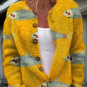 Marinette™ | Cardigan Art Sardines