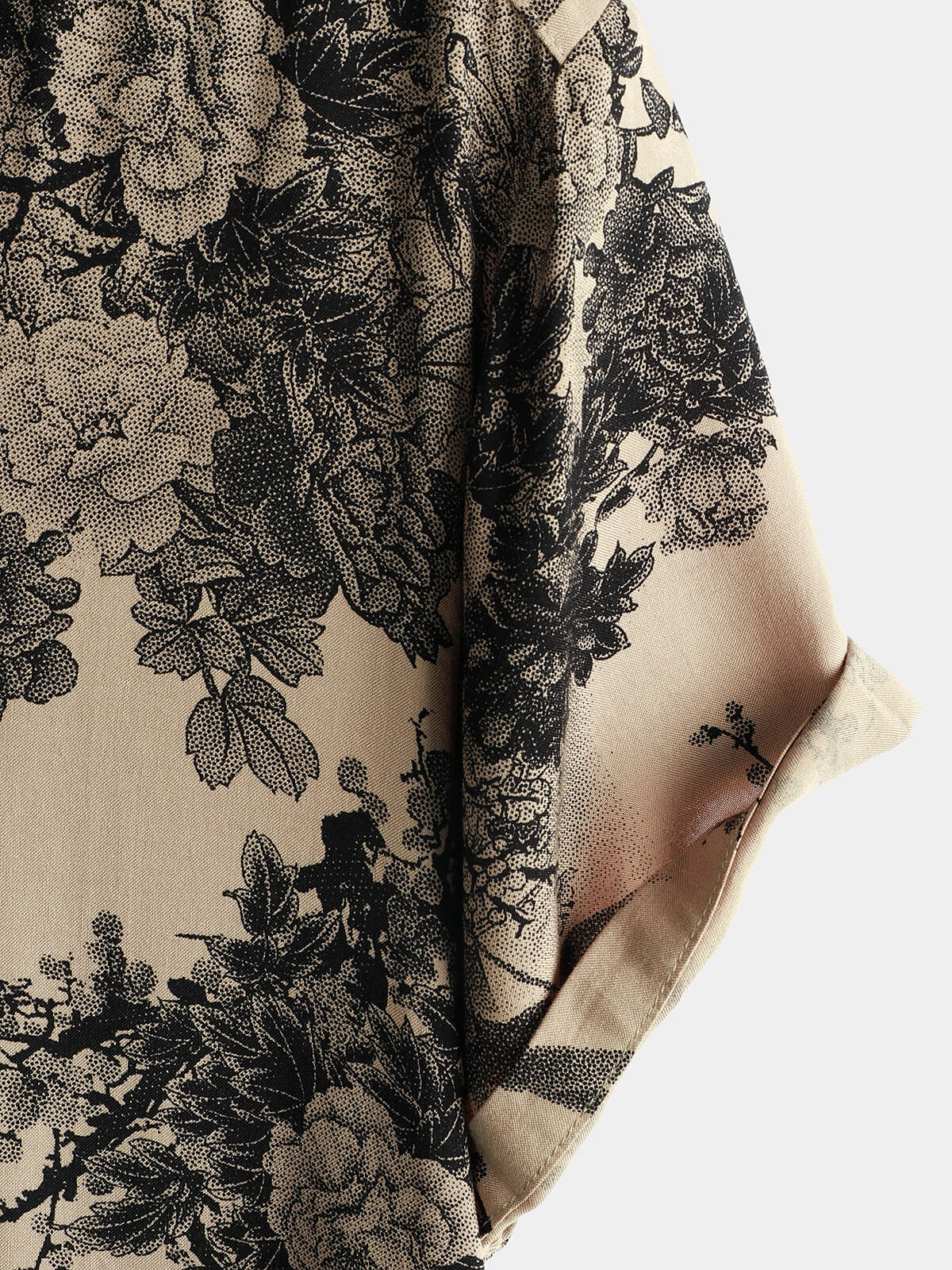 Chemise rétro à manches courtes pour hommes Khaki – Image 5