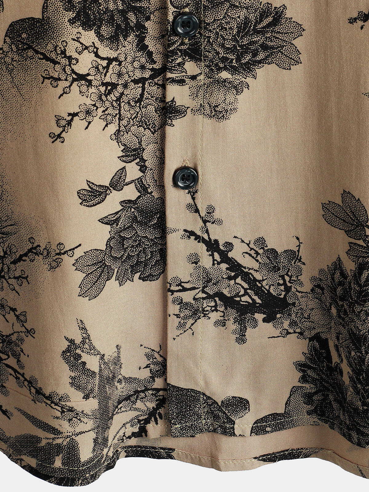 Chemise rétro à manches courtes pour hommes Khaki – Image 6