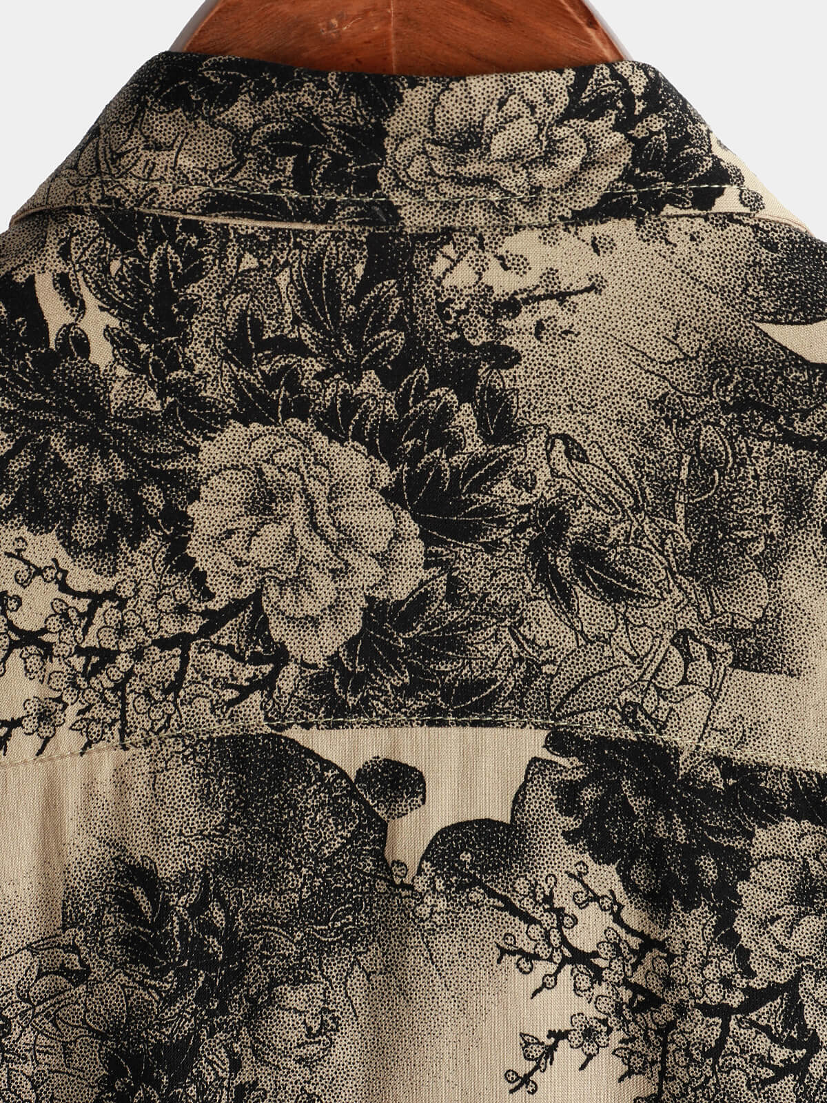 Chemise rétro à manches courtes pour hommes Khaki – Image 7