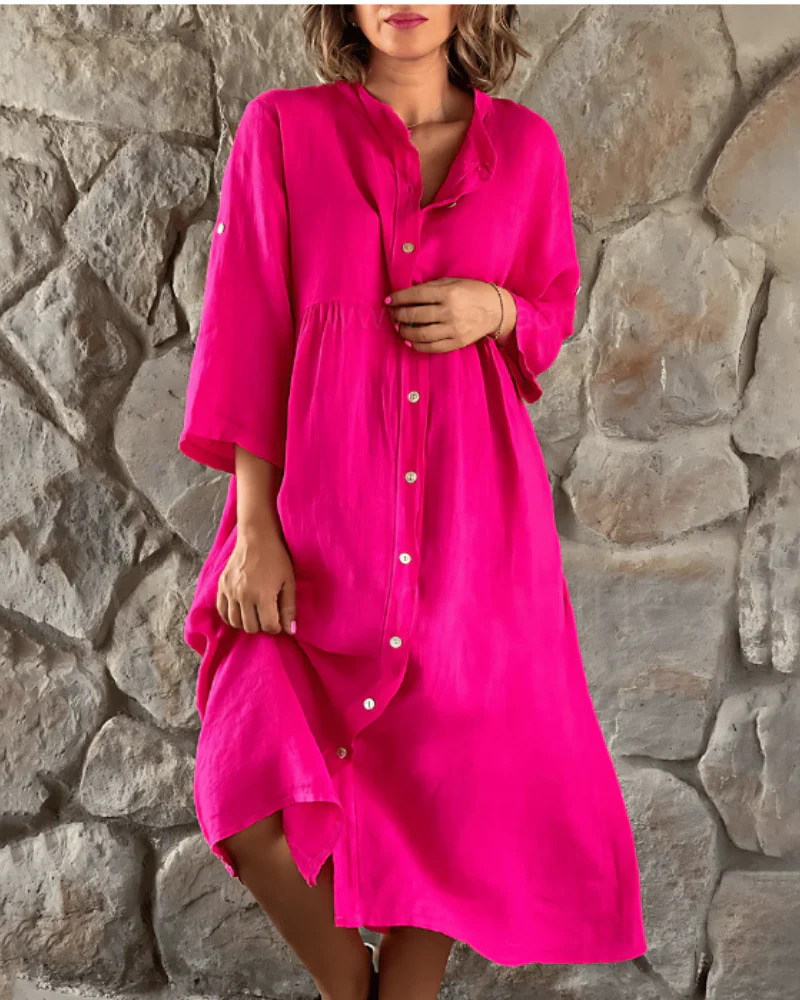 ADARE - Robe Décontractée en Coton et Lin – Image 2