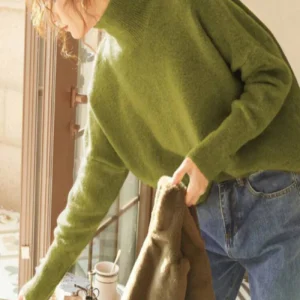 ASALIA - Pull à col roulé et manches longues décontracté