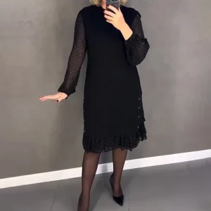 GINETTE | Robe élégante à manches longues et à pois