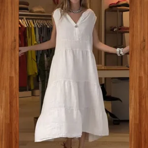 AROMEA - Robe en Lin Sans Manches