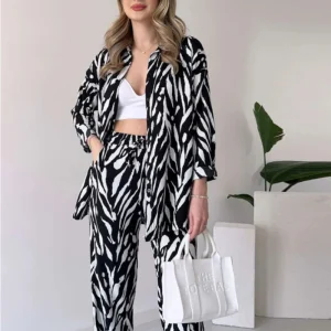 DENIA - CHEMISE IMPRIMÉE OVERSIZE AVEC PANTALON