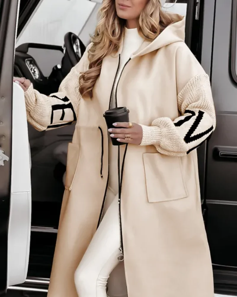 DONIA - Veste décontractée à capuche avec manches tricotées