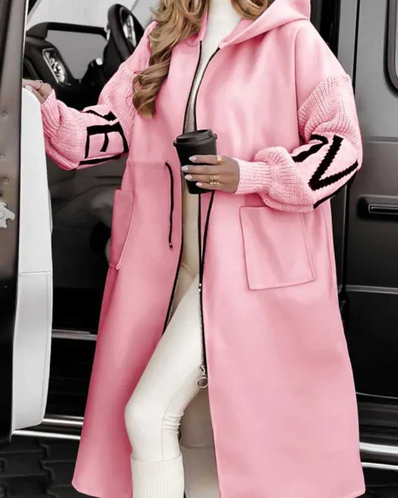 DONIA - Veste décontractée à capuche avec manches tricotées – Image 7