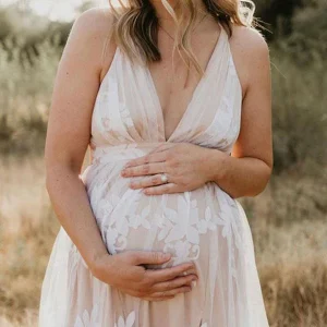 Beaumama robe longue de grossesse en Imprimé fleurie photoshooting de maternité boheme femme enceinte