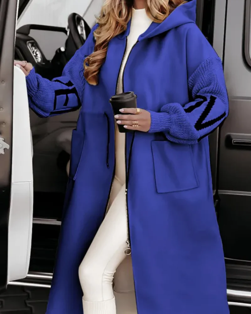 DONIA - Veste décontractée à capuche avec manches tricotées – Image 9