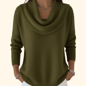 Victoire™ | Pull Doux à Col Bénitier Vert