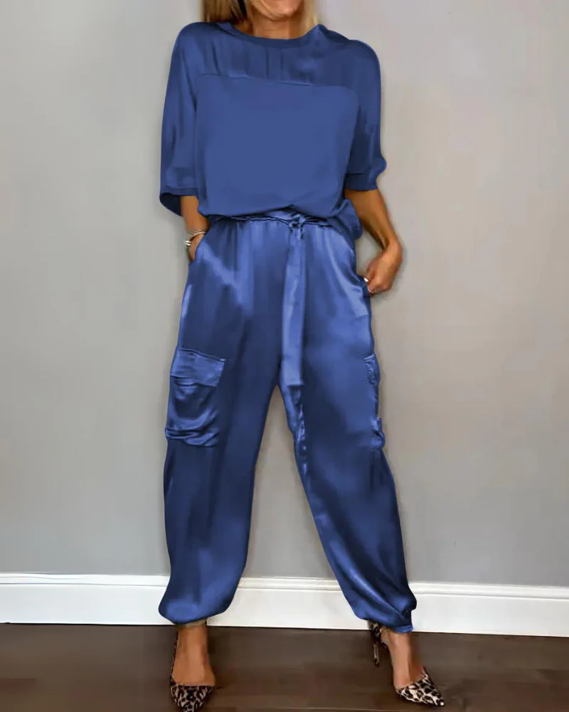 BOHME - ENSEMBLE SATINÉ À MANCHES MI-LONGUES – Image 7