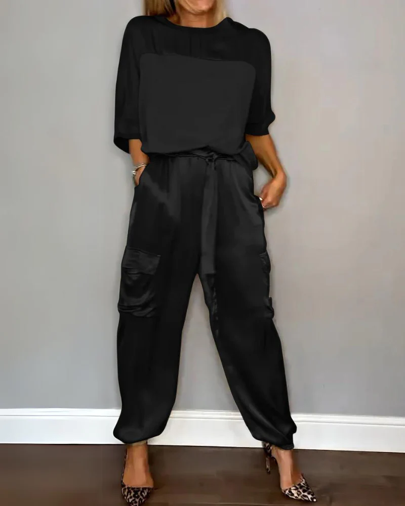 BOHME - ENSEMBLE SATINÉ À MANCHES MI-LONGUES – Image 6