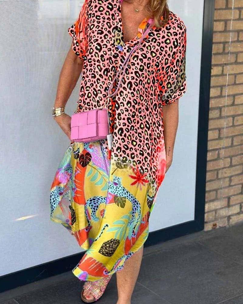 ANNE - ROBE DÉCONTRACTÉE À MANCHES COURTES ET IMPRIMÉ LÉOPARD – Image 6