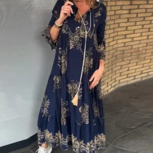 DIANE | Robe vintage à col en V