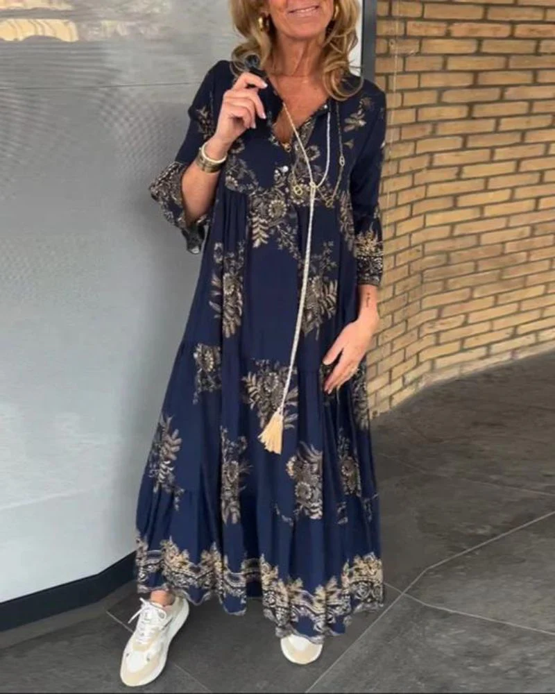 DIANE | Robe vintage à col en V – Image 2