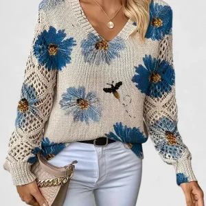 Aurélie | Pull élégant avec motif floral