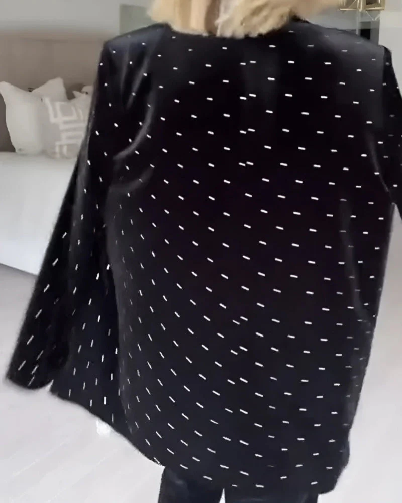 SAVAYA - BLAZER EN VELOURS ORNÉ DE STRASS – Image 6