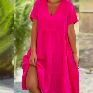 Elodie | Robe en lin de coton haut de gamme pour un confort exceptionnel