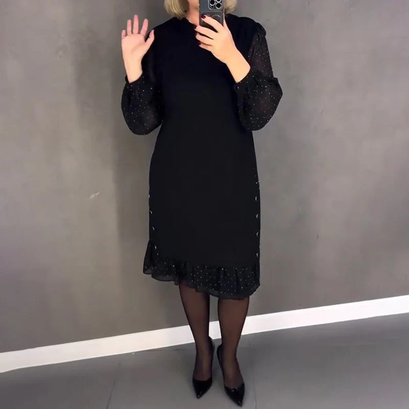 GINETTE | Robe élégante à manches longues et à pois – Image 6