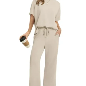 ASANARE - Ensemble décontracté doux avec haut et pantalon