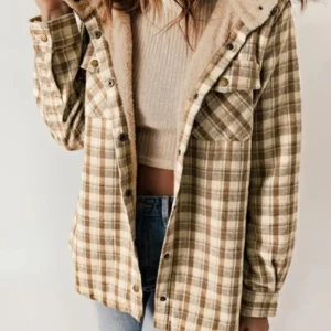 HILARY – VESTE À CARREAUX AVEC DOUBLURE SHERPA