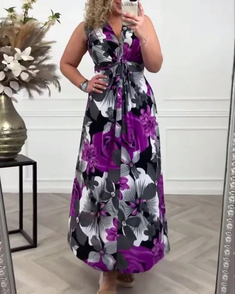 SASHA – ROBE LONGUE ÉLÉGANTE À IMPRIMÉ FLORAL – Image 2
