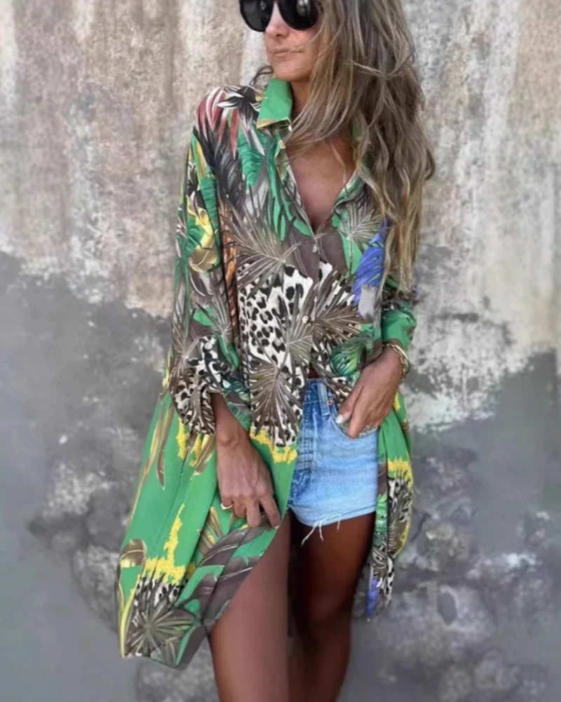 MAROVA – ROBE IMPRIMÉE À MANCHES LONGUES – Image 4