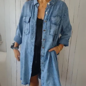 ELSSIA - VESTE CHEMISE EN DENIM CONFORTABLE
