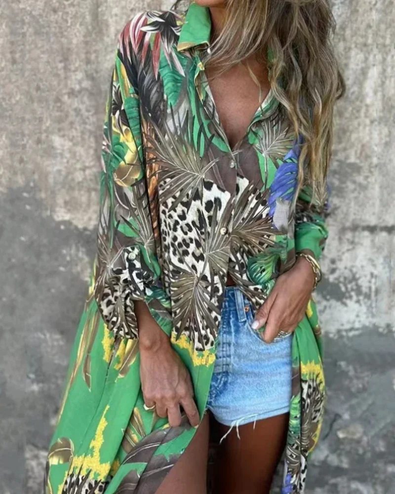 MAROVA – ROBE IMPRIMÉE À MANCHES LONGUES – Image 5