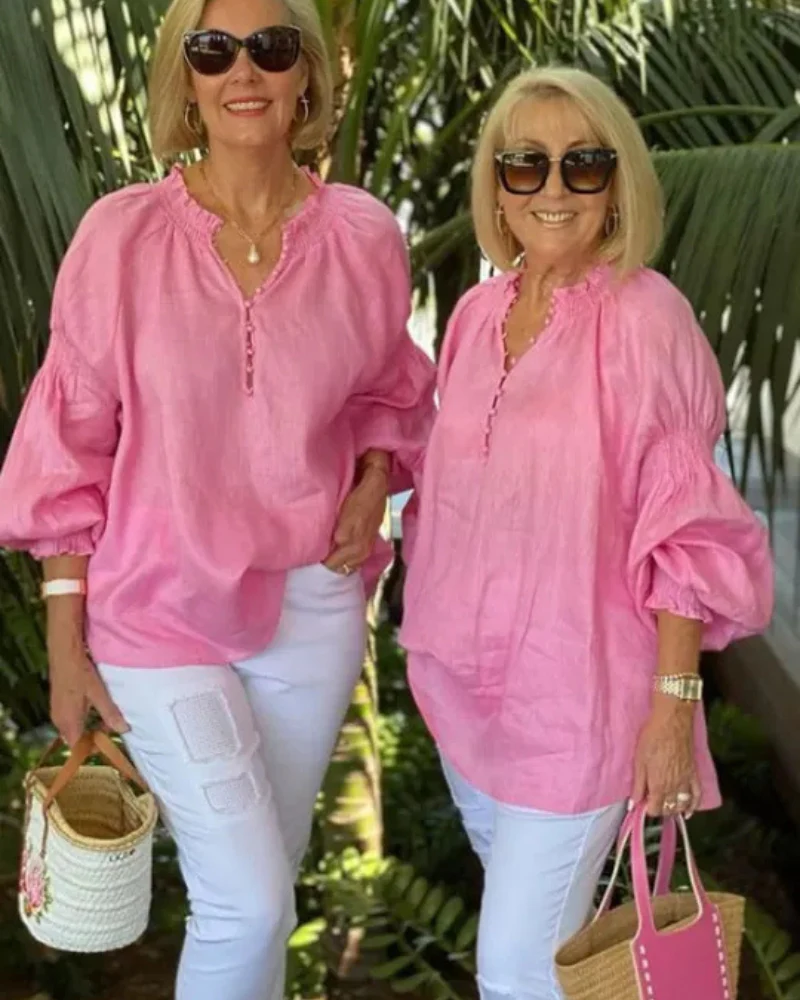 ABORE - BLOUSE DÉCONTRACTÉE EN COTON & LIN – Image 4