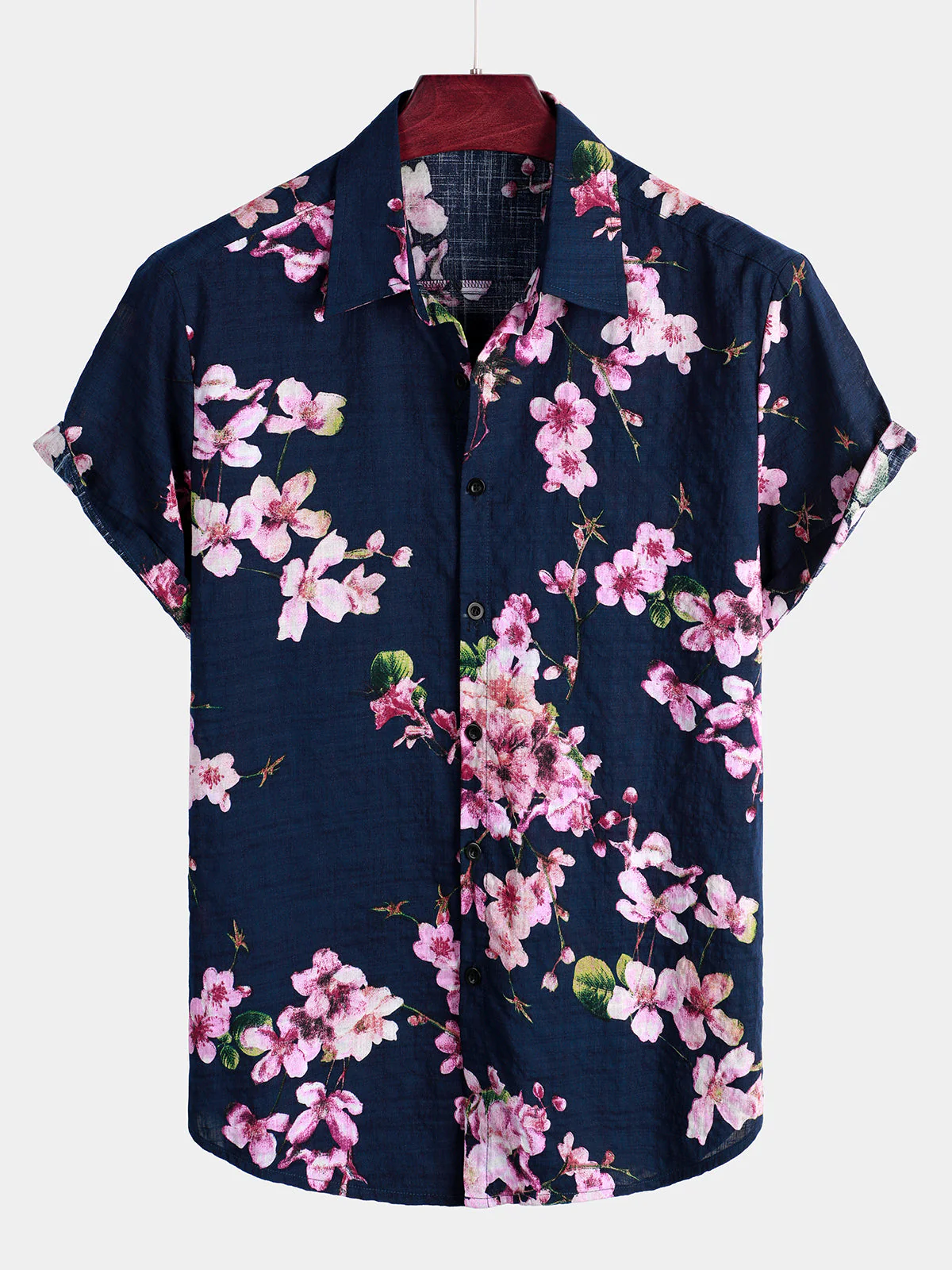Chemise à manches courtes à imprimé floral pour hommes