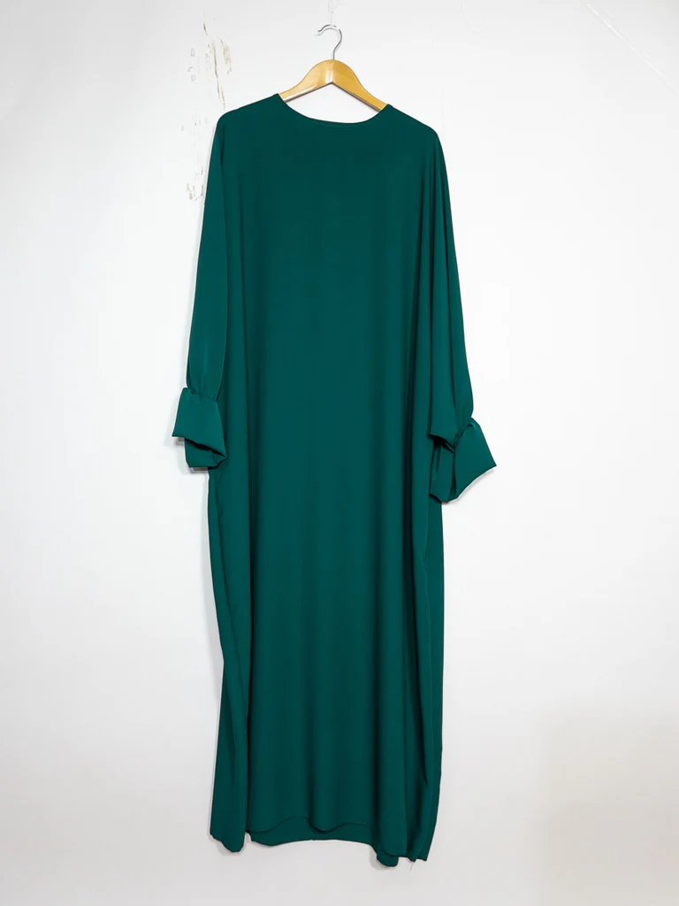 Abaya longue ref: 23312pk - Abaya longue large en Soie de Médine élégante et fluide – Image 8