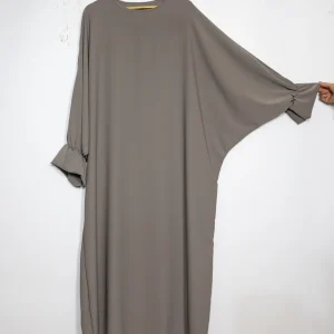 Abaya longue ref: 23312pk - Abaya longue large en Soie de Médine élégante et fluide