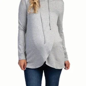 Beaumama sweatshirt allaitement grossesse capuche manches longues style maison femme enceinte