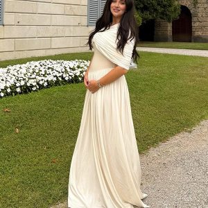 Beaumama robe longue grossesse soirée cocktail chic tulle plissé fluide femme enceinte