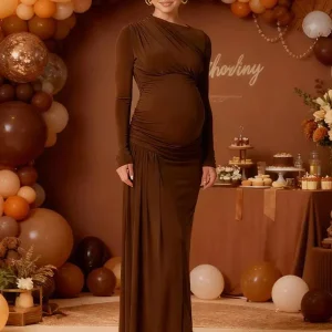 Beaumama robe longue grossesse chic cocktail cérémonie plissé fluide femme enceinte
