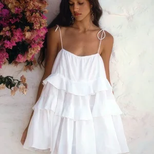 Beaumama robe courte grossesse party cocktail froufrou dos nu spaghettiträger tenue de fête femme enceinte