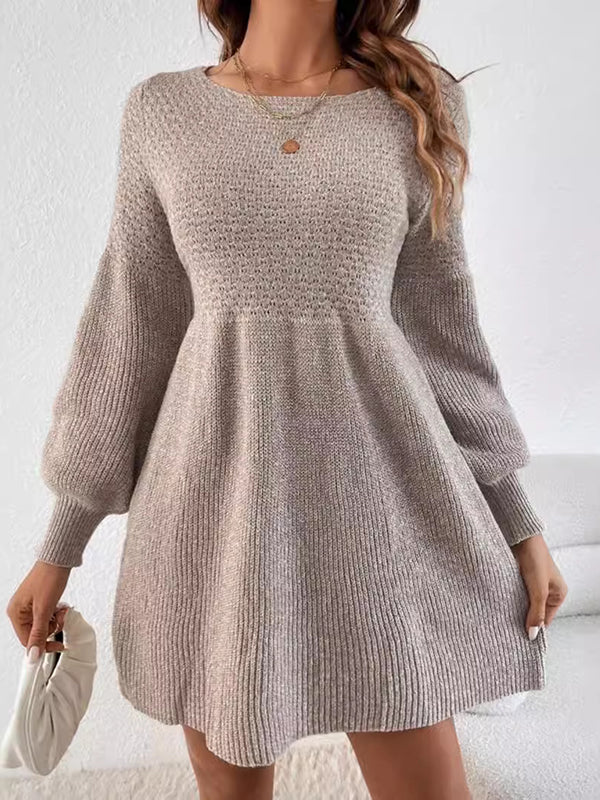 Beaumama robe pulls courte grossesse casual travail crochet tricot trapèze manchon de lanterne femme enceinte
